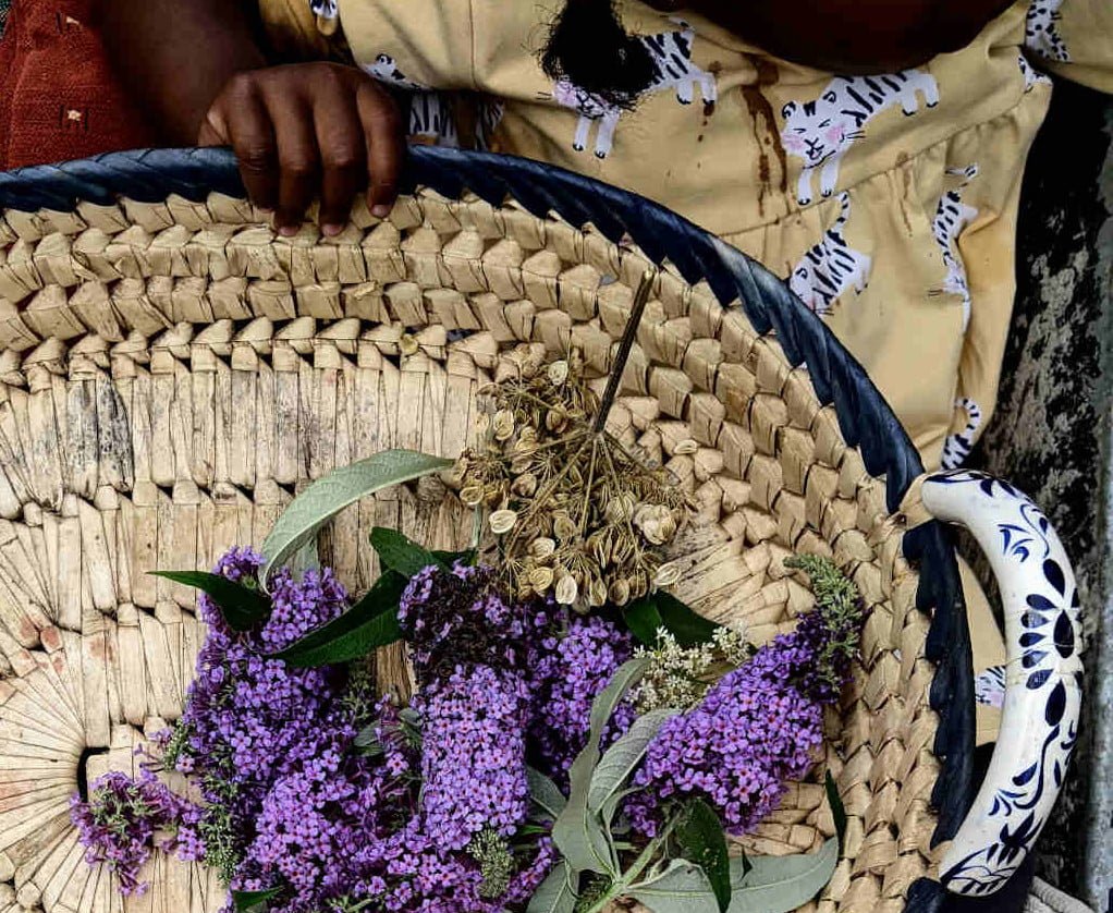 Picking flowers at Hempen